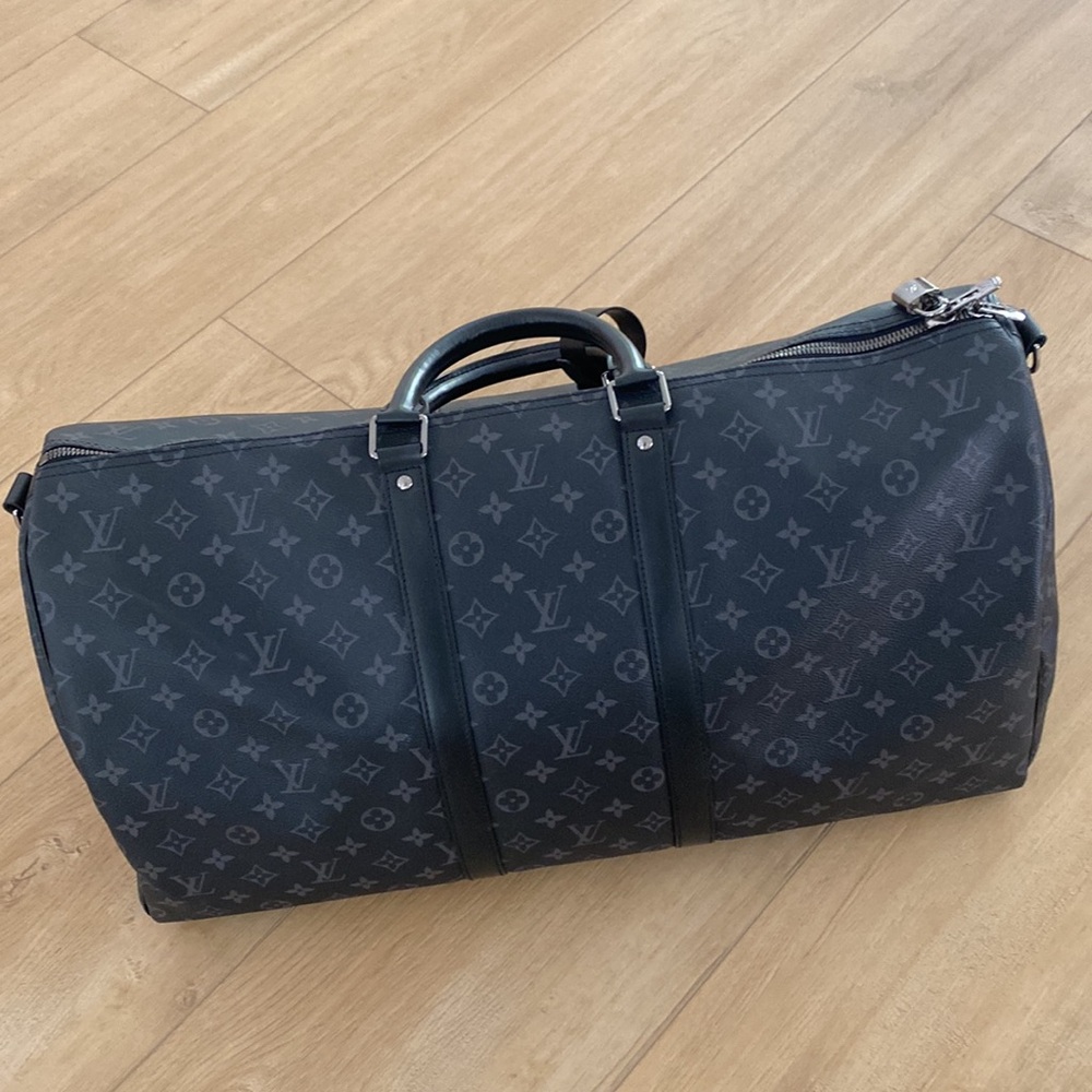 Louis Vuitton Keepall 55 Black Travel Bag